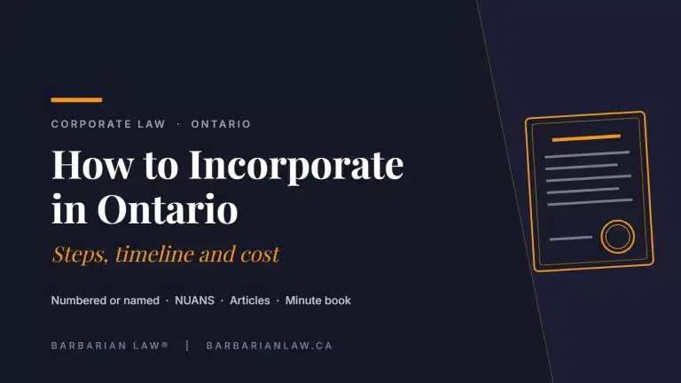 How to Incorporate in Ontario: Steps, Timeline and Cost