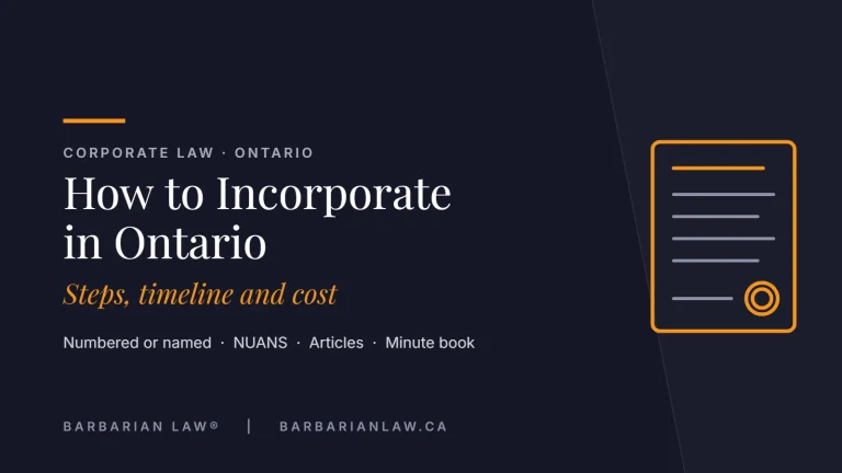 How to Incorporate in Ontario: Steps, Timeline and Cost